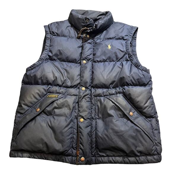 Rare Vintage POLO RALPH LAUREN RL Co Pony Down Puffer Vest‎ Jacket Blue L